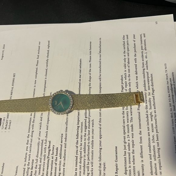 Rare Vintage Piaget Green Dial Ladies Diamond Watch - Picture 4 of 14